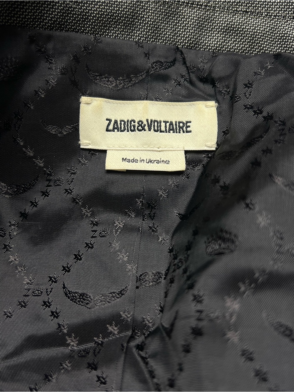 Zadig & Voltaire Viva Bis Love Gray Crystal LOVE Back Blazer Jacket EU 40 - Picture 10 of 15